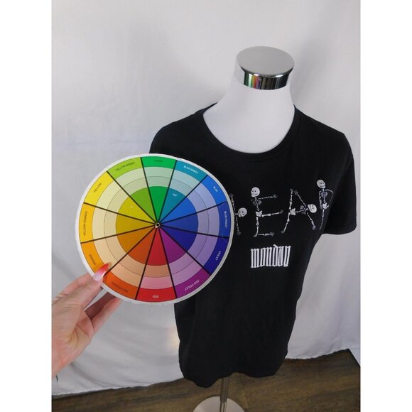 Cheap Monday Shirt Mens Large Black Graphic Skeleton Gothic Barcode Tee T-Shirt - Picture 11 of 11